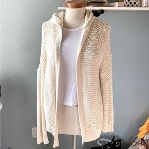 Aerie open knit beach hooded sweater